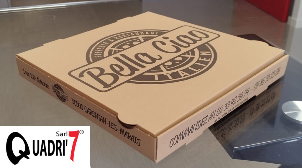 Boite à pizza personnalisée Bella Ciao - craft brun