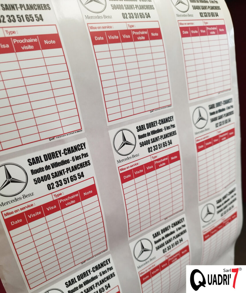 Etiquette adhésives pour le garage Mercedes DUREY-CHANCEY